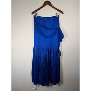 Sani Nidhi Satin Gharara with Georgette Dupatta Royal Blue Tassel Ruffle Pant